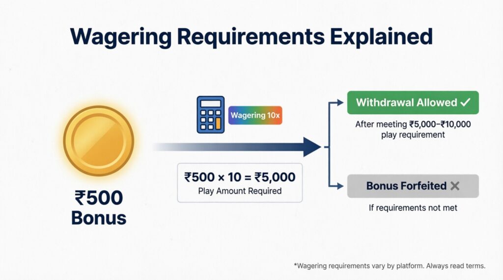 wagering requirement explanation in teen patti master bonus rules